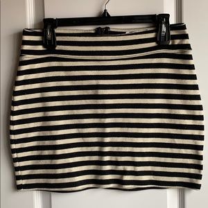 Silence+Noise Black&White Striped Zipper MiniSkirt